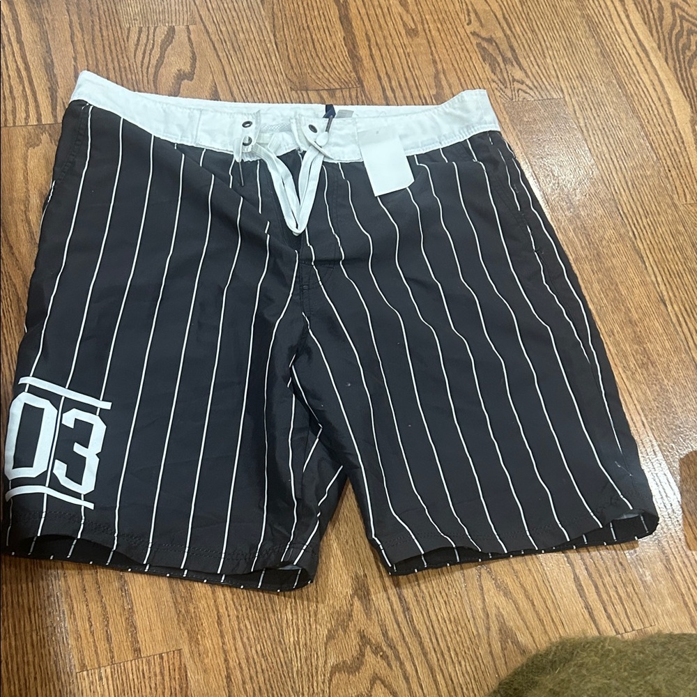 H&M Black and White Striped Men's Shorts